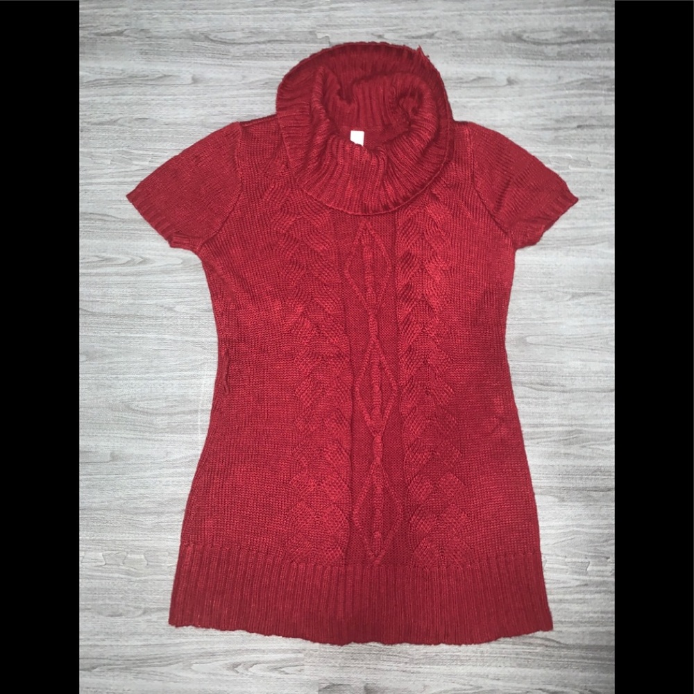 Burgundy/Red turtle neck sweater dress (L-XL)